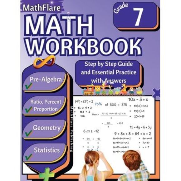 MathFlare - Math Workbook 7th Grade: Math Workbook Grade 7: Pre-Algebra, Ratio a - Picture 1 of 1